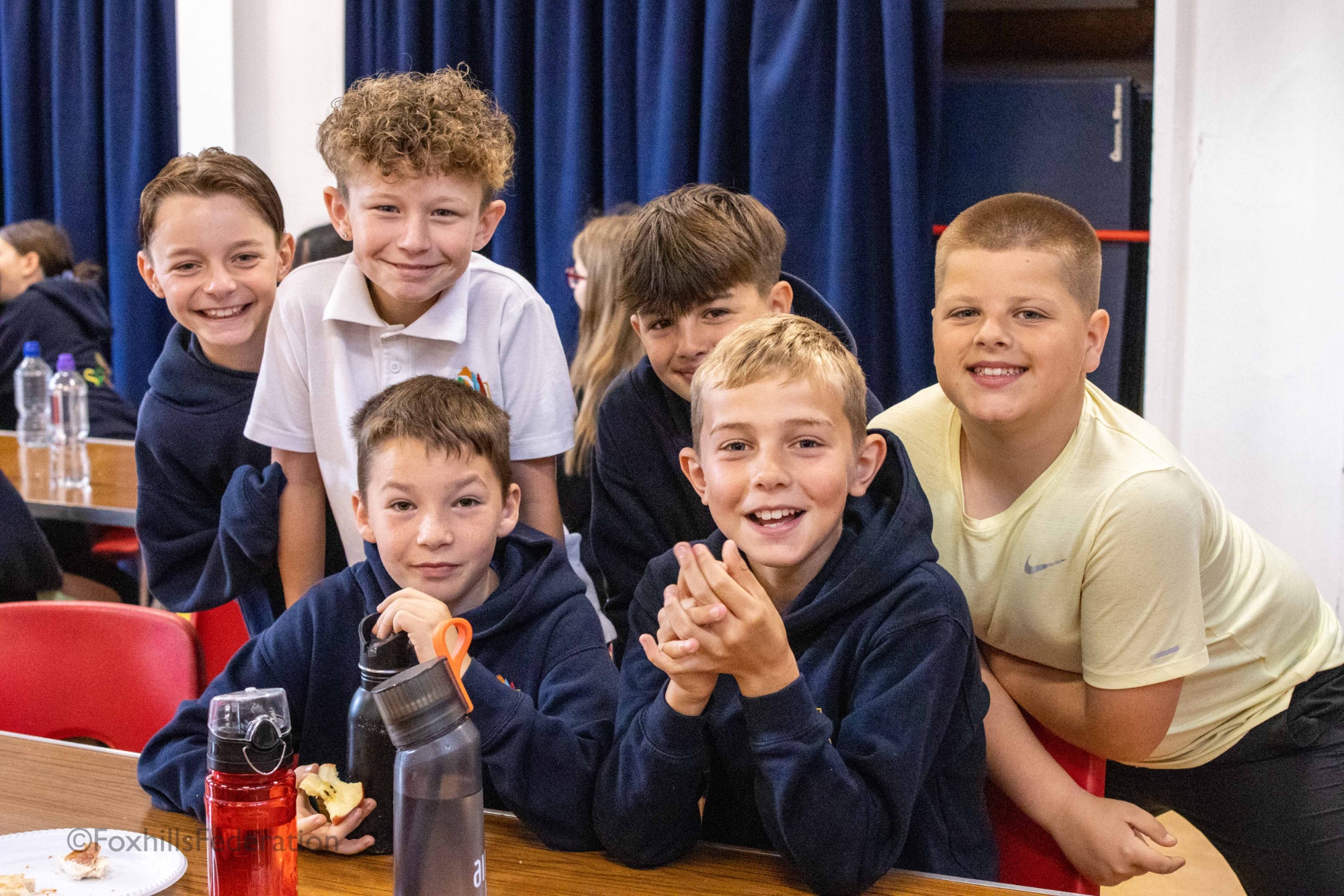 A group of boys relax before their SATs exam