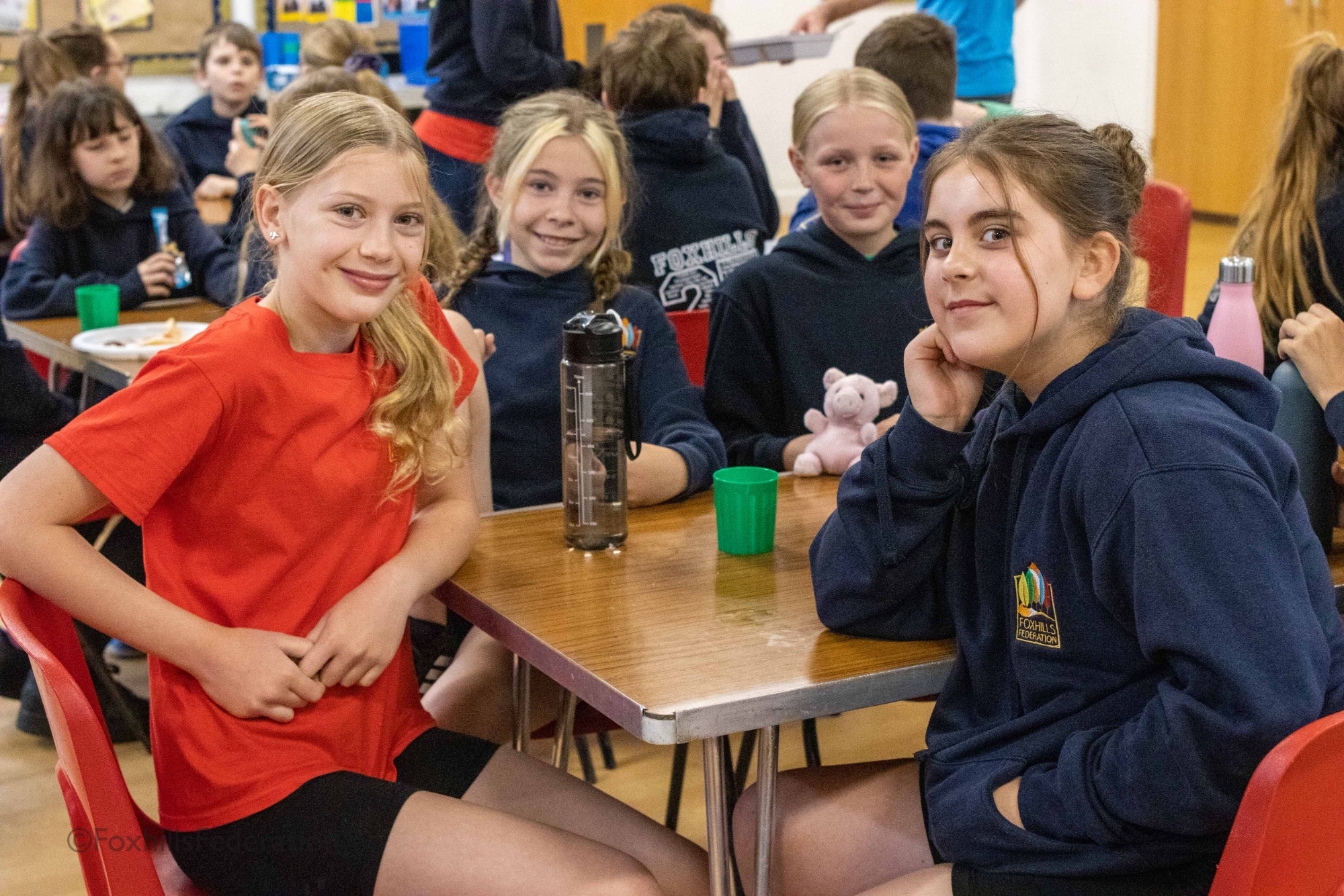 A group of girls relax before their SATs exam